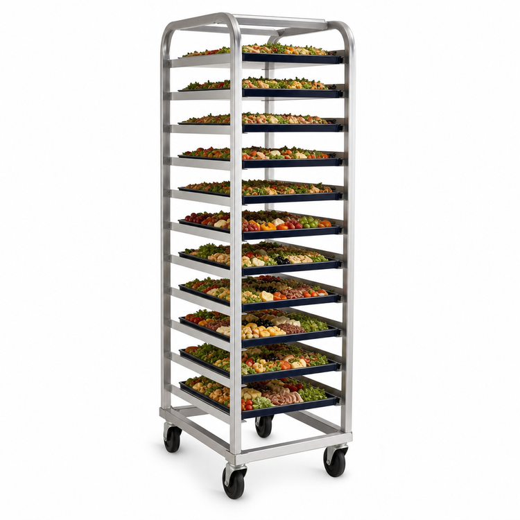 Product image #3 for New Age Mobile End-Loading Open-Side Aluminum Platter Rack for 12 12" x 26" Platters