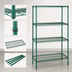 Thumbnail image #3 for Quantum Stationary Wire Shelving Starter Kit, 36 in W x 21 in D x 86 in H, 4 Shelves, Green Epoxy Finish