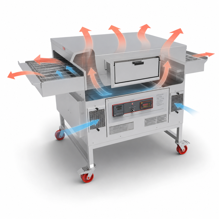 Product image #3 for Migali Speedino 62.4-Inch Floor Model Single-Deck Liquid Propane Conveyor Pizza Oven
