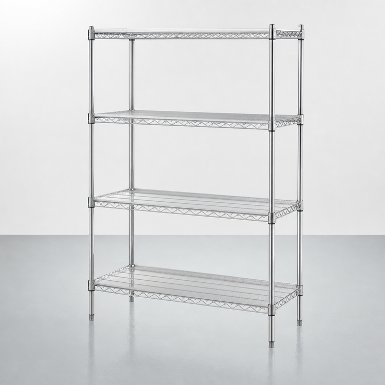 Product image #4 for Metro Super Erecta Metroseal 3 Stationary 4-Shelf Wire Shelving Starter Unit, 24"W x 21"D x 63"H