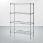 Thumbnail image #4 for Metro Super Erecta N416K3 Stationary 4-Shelf Wire Shelving Starter Unit, Green Epoxy-Coated, 24"W x 21"D x 63"H