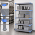 Thumbnail image #3 for Millenia 54 Inch Wide x 24 Inch Deep x 86 Inch High Stationary Polymer Shelving Starter Unit with 4 Solid Shelves