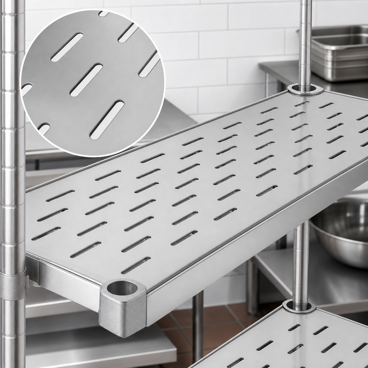 Product image #4 for Eagle Group Quik-Set 36"W x 24"D Louvered Solid Shelf, 304 Stainless Steel