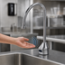 Thumbnail image #3 for ChekPoint Low-Lead Touchless Deck-Mount Rigid Gooseneck Electronic Sensor Faucet with Thermostatic Mixing Valve, 1.0 GPM, Chrome-Plated Brass