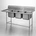 Thumbnail image #3 for Regaline 3-Compartment Commercial Sink with Left-Hand Drainboard, 94-3/8 Inch Long, 14-Gauge 304 Stainless Steel