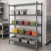 Thumbnail image #4 for Eagle Valu-Master Double-Mat Wire Shelf Starter Unit, 4-Tier, 60 x 24 x 74 Inches, Gray Epoxy