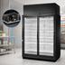 Thumbnail image #3 for True 2-Section Medium Temp Glass Door Retail Merchandiser, Self-Contained, Black Exterior/White Interior, 77.9 Cu. Ft.