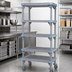 Thumbnail image #3 for Quantum Millenia Mobile Polymer Starter Shelving Unit with 5 Open Grid Shelves, 30 x 24 x 86 Inches, Gray