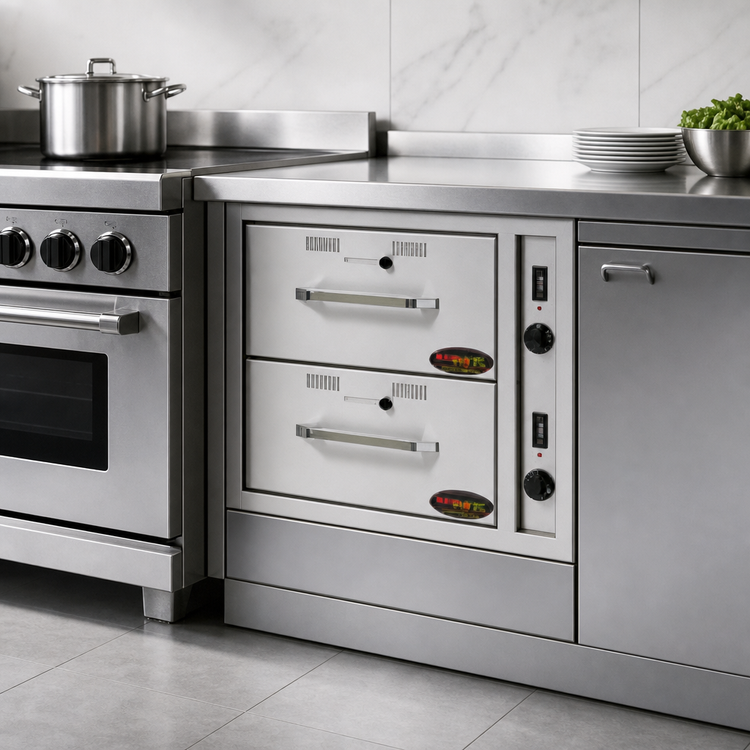 Product image #3 for RedHots Built-In Narrow 2-Drawer Stainless Steel Warming Drawer, 240V