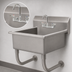 Thumbnail image #3 for Advance Tabco Wall Mounted One-Station 16 Gauge Stainless Steel Service Sink with K-159 Gooseneck Faucet, 20 x 19-1/2 Inch Bowl