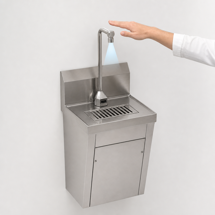 Product image #3 for Eagle Group Wall-Mounted Hands-Free Bottle Filler Station with Single Electronic-Eye Faucet, 12-Inch Clearance