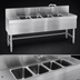Thumbnail image #3 for Eagle Spec-Bar Four-Compartment Underbar Sink Unit with Left & Right Drainboards, 84-Inch Wide