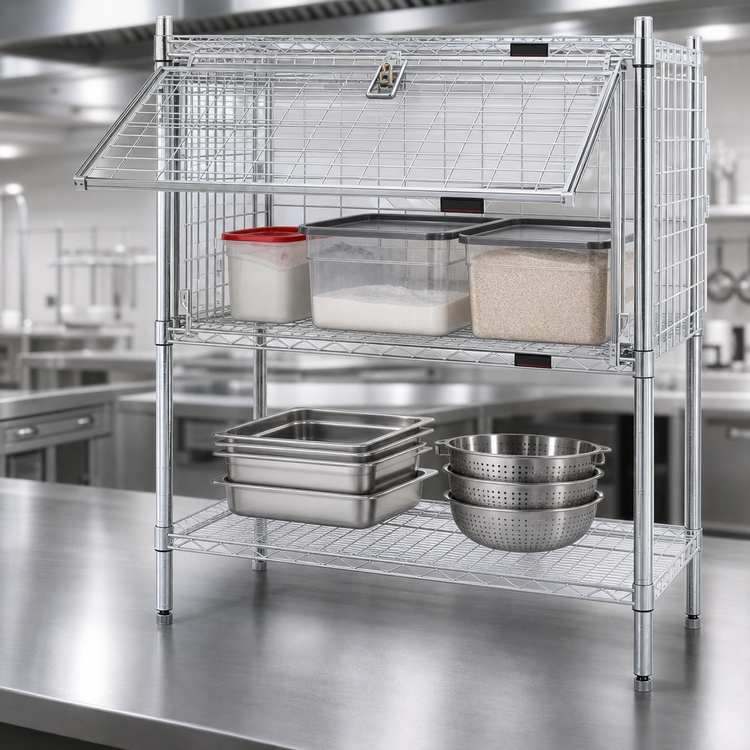 Product image #3 for EAGLEbrite Zinc Security Enclosure Kit for Wire Shelving, 30 x 21 Inches, Single Flip-Up Door