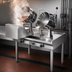 Thumbnail image #3 for Groen Direct Steam Kettle Cabinet Assembly with (2) 40-Quart Hand-Tilt Kettles, 63-Inch Stainless Steel Table