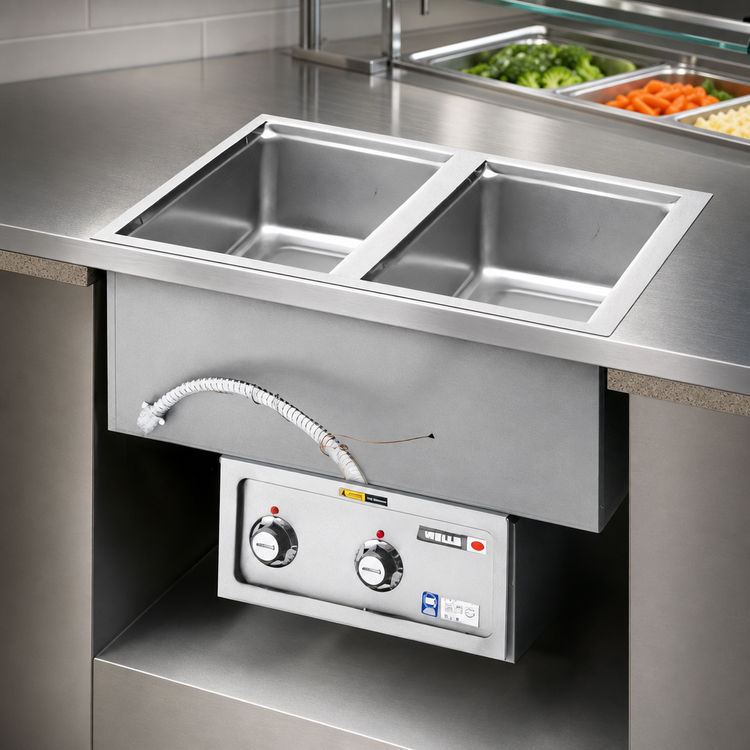 Product image #3 for Wells MOD-200TD Built-In Electric Top-Mount Hot Well Food Warmer with 2 Full-Size Openings