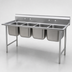 Thumbnail image #3 for Eagle Group 414 Series Four-Compartment Coved Corner Sink, 76-1/2