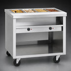 Thumbnail image #3 for Delfield E-Chef EHEI60C 60-Inch Mobile Electric Hot Food Table, 4 Sealed Wells, Stainless Steel Open Shelf Base