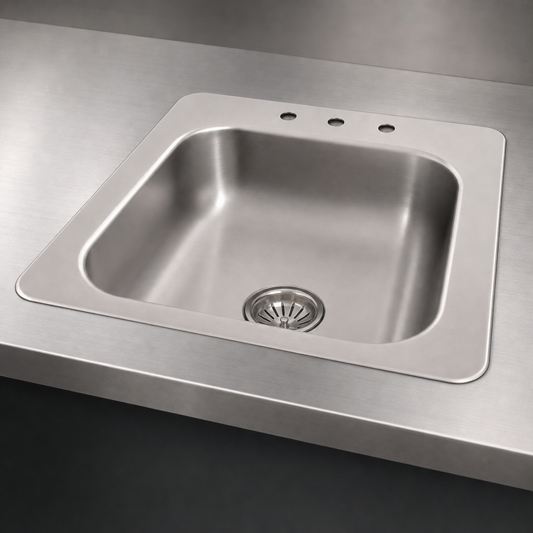 Product image #3 for Advance Tabco Smart Series 1-Compartment Drop-In Sink, Self-Rim, 17 x 15 Inch, 304 Stainless Steel