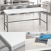 Thumbnail image #3 for Advance Tabco Poly-Top Work Table with Poly-Vance Top, 60 x 24 Inches, 5/8-Inch Thick, Stainless Steel Base, and 6-Inch Backsplash