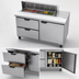 Thumbnail image #4 for Beverage-Air SPED48HC-08-2 48-Inch Two-Section Sandwich Top Refrigerated Counter, 13.0 Cu. Ft., 8 Pan Openings, 1 Door and 2 Drawers