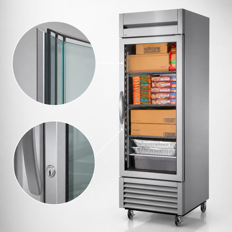 Product image #3 for True One-Section Reach-In Glass Door Freezer, -10°F, Self-Contained Bottom-Mounted, Stainless Steel