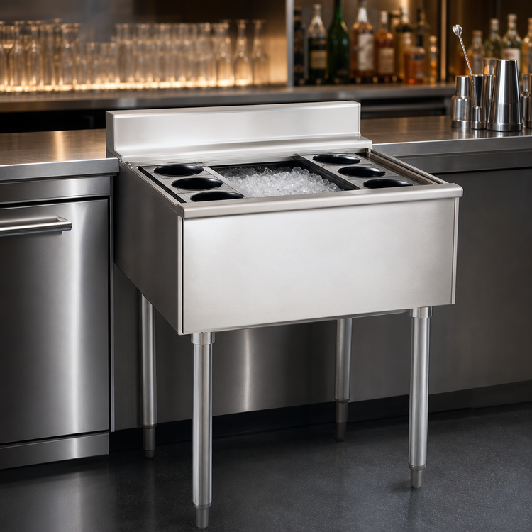 Product image #3 for Eagle Group 1800 Series Modular Underbar Cocktail Unit with 7-Circuit Cold Plate and 8-Inch Ice Bin
