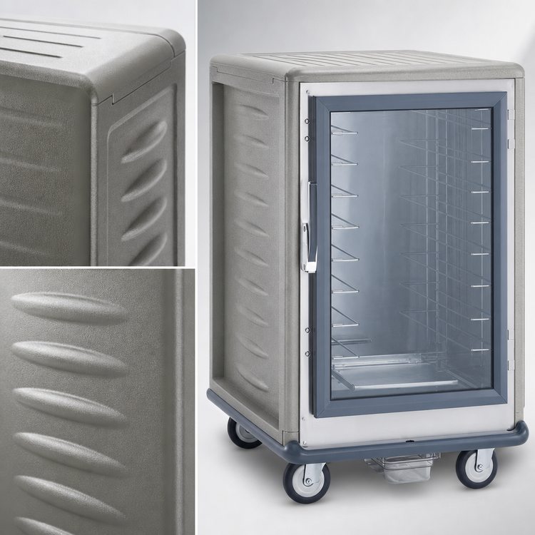 Product image #3 for Metro C5 3 Series Half-Height Low-Watt Heated Holding Cabinet with Clear Door, Gray Insulation Armour