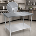 Thumbnail image #3 for John Boos 48-Inch x 48-Inch 16-Gauge 300-Series Stainless Steel Flat-Top Work Table with Fixed Undershelf
