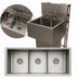 Thumbnail image #4 for BK Resources Three-Compartment Stainless Steel Underbar Slimline Sink with Faucet, Basket Drains, and Overflow Tubes