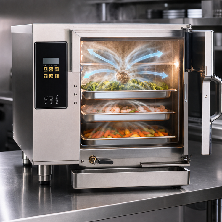 Product image #3 for AccuTemp Evolution Connected Boilerless Countertop Convection Steamer, 3-Pan, 208V, 6 kW