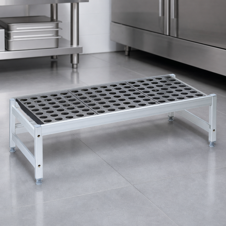 Product image #3 for Fermostock 47" W x 18" D x 12" H Aluminum Dunnage Rack with Adjustable Composite Feet