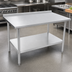 Thumbnail image #3 for John Boos Stallion 120-Inch x 30-Inch Stainless Steel Work Table with 1-1/2-Inch Rear Up-Turn and Adjustable Undershelf