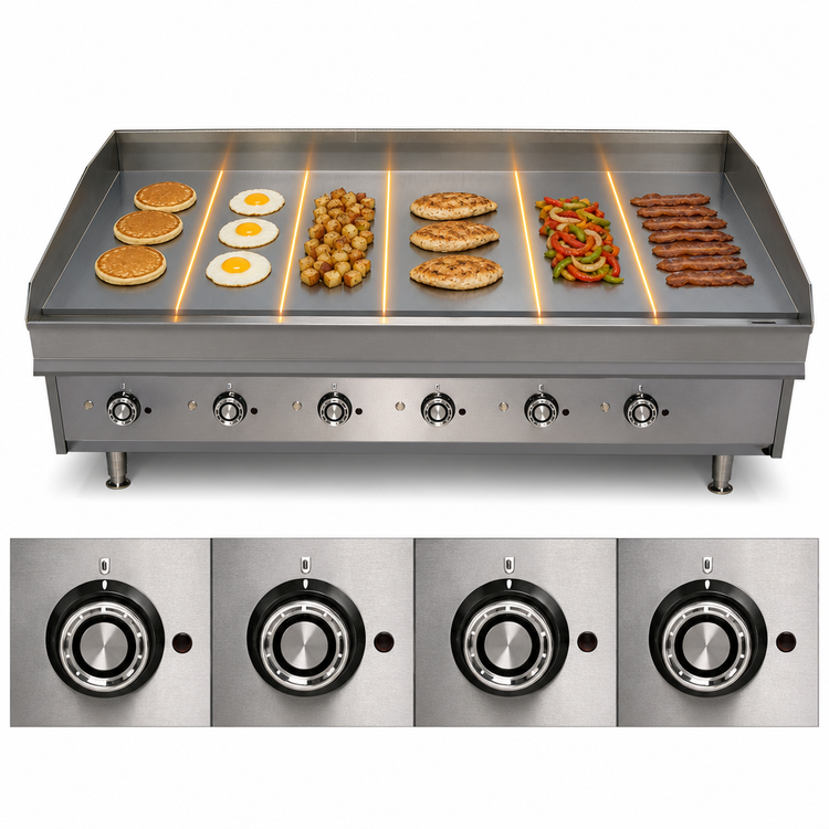 Product image #3 for Lang LG Series 72-Inch Electric Heavy Duty Countertop Griddle, Snap-Action Thermostatic, Polished Steel Plate