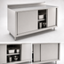 Thumbnail image #3 for John Boos 84-Inch x 30-Inch Stainless Steel Cabinet Base Work Table with Sliding Doors and 5-Inch Backsplash