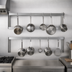 Thumbnail image #3 for Wall-Mount Double-Bar Stainless Steel Pot Rack with 10 Double Hooks, 60 Inch