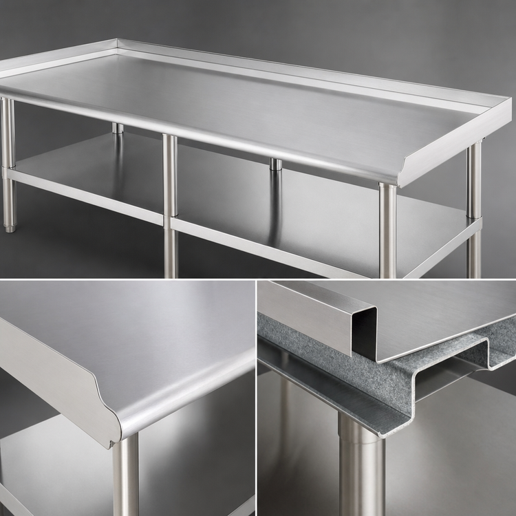 Product image #3 for Sapphire Manufacturing 60" x 24" 16-Gauge Stainless Steel Equipment Stand with Galvanized Undershelf