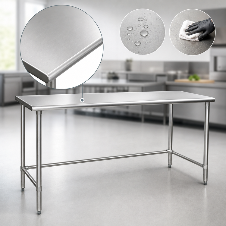 Product image #3 for Eagle Group BlendPort® Budget Series 48" x 24" 430 Stainless Steel Work Table with Crossbraced Base