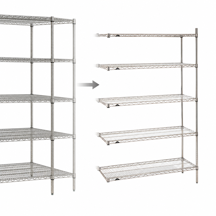 Product image #3 for Metro Super Erecta 72 x 24 x 74 Inch Add-On Wire Shelving Unit, 5 Shelves, Brite Finish