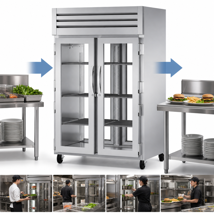 Product image #3 for True SPEC SERIES Two-Section Pass-Thru Glass Front/Rear Door Reach-In Refrigerator