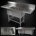 Thumbnail image #3 for John Boos Pro-Bowl Freestanding 2-Compartment Sink with Left and Right Drainboards, 16 x 20 Inch Bowls, 12-Inch Deep, 14-Gauge Stainless Steel