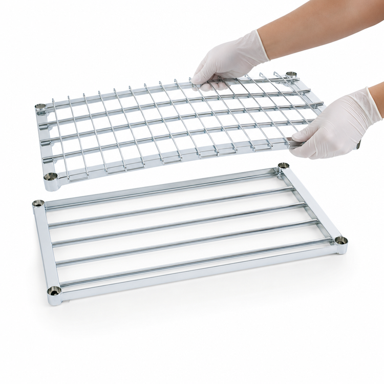 Product image #3 for Metro Super Erecta Chrome Dunnage Shelf with Lift-Off Wire Deck, 30 x 24 Inch