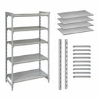 Thumbnail image #4 for Cambro Camshelving® Premium CPU242484S5PKG 5-Tier Solid Stationary Polymer Shelving Starter Unit, 24 x 24 x 84 Inches