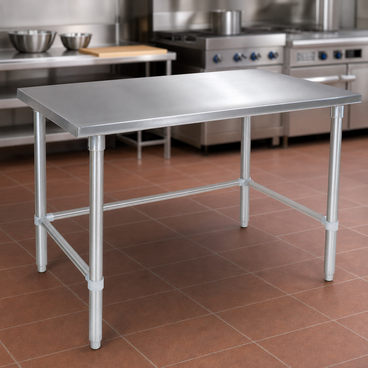 Product image #3 for John Boos Stallion 108-Inch x 30-Inch 16/300 Stainless Steel Flat Top Work Table with Safety Edge