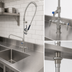 Thumbnail image #3 for T&S Brass EverSteel Stainless Steel Single-Hole Deck Mount Manual Mixing Faucet with 14 Inch Swing Nozzle and Spray Valve