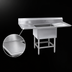 Thumbnail image #3 for Spec-Master 1-Compartment Stainless Steel Sink with Right Drainboard, 63-1/2-Inch W x 31-Inch D