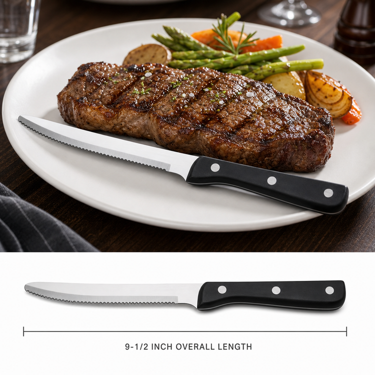 Product image #3 for Winco Jumbo Steak Knife with 5-Inch Stainless Steel Blade and Solid POM Handle