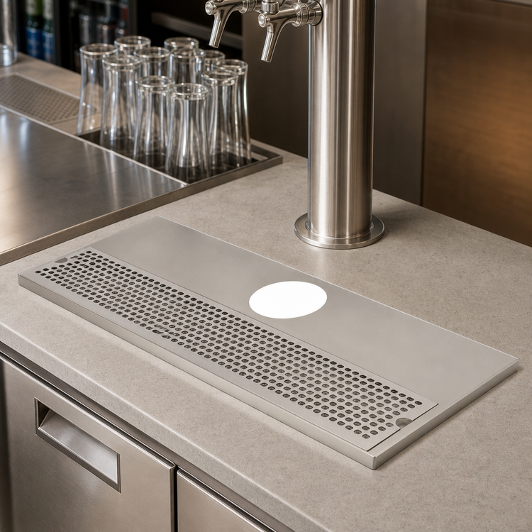 Product image #3 for 24-Inch Surface-Mount Stainless Steel Drip Tray Trough with Tower Plate