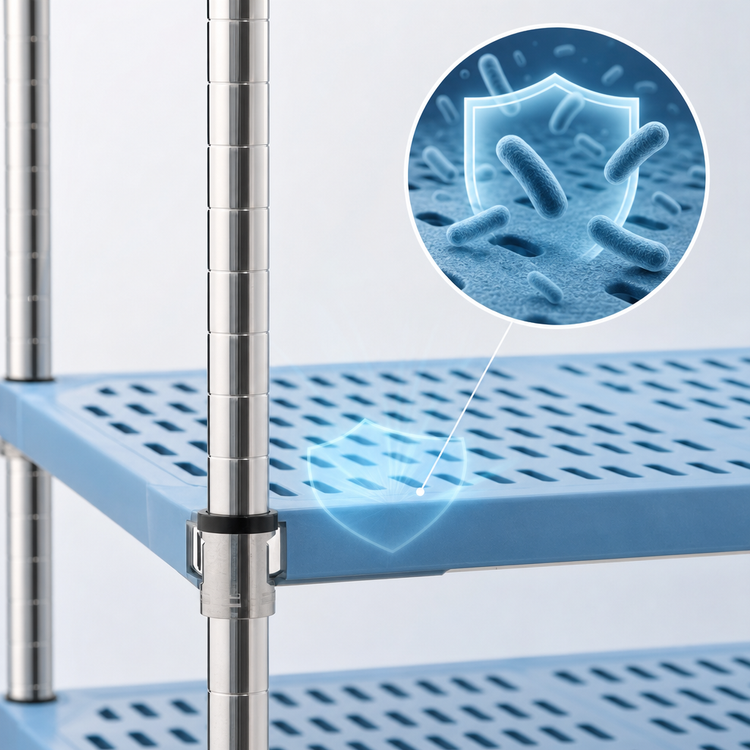 Product image #3 for QuadPLUS Solid Polymer Shelf Mat, 60 x 24 Inches, Blue
