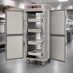 Thumbnail image #3 for Metro C5 C569L-SDS-LPDS Full-Height Pass-Thru Heated Holding Cabinet with Solid Dutch Doors, 34-Pan Capacity, Stainless Steel, Mobile