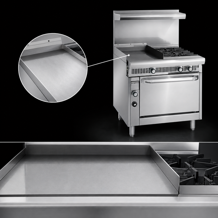 Product image #3 for Imperial Spec Series 36-Inch Commercial Gas Range with 24-Inch Thermostatic Griddle, 2 Open Burners, and Standard Oven
